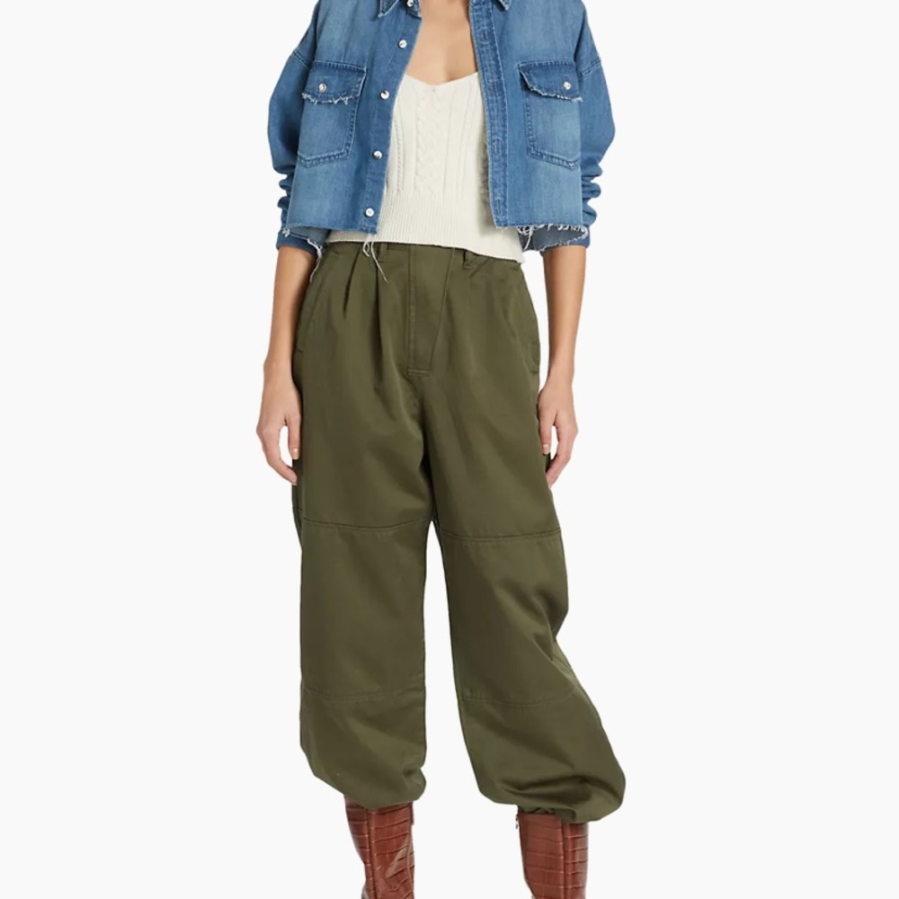 Khaki Cargo Pants with Drawstring (New with Tags)